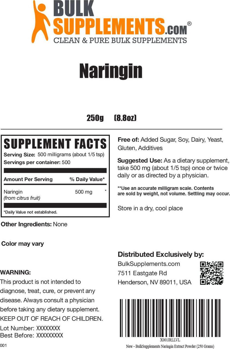 BulkSupplements.com Naringin Extract Powder (250 Grams - 8.8 oz)