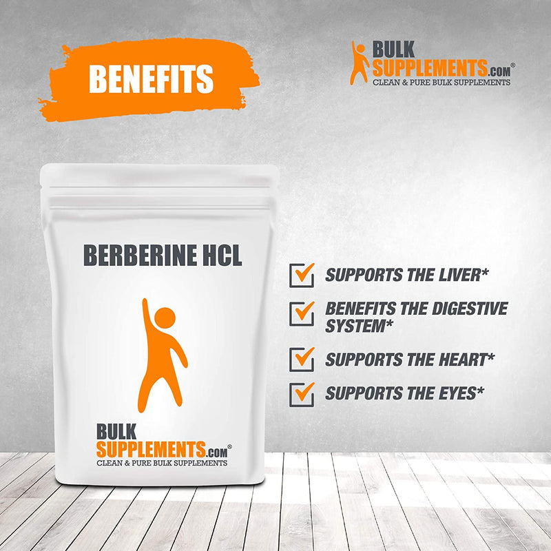 BulkSupplements.com Berberine HCl Powder - Berberine Supplements - Berberine 500mg Powder - HCl Supplement - Berberine HCl 500mg Supplement (1 Kilogram - 2.2 lbs)