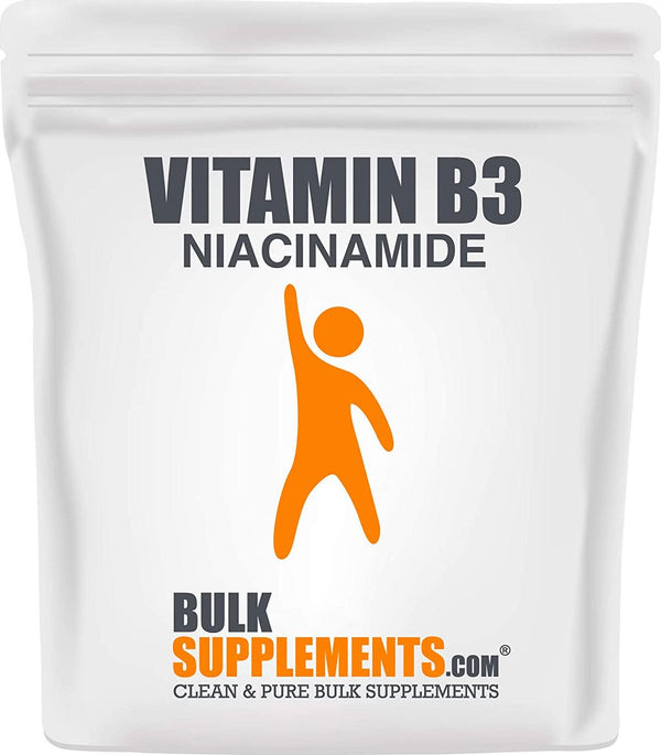 BulkSupplements.com Vitamin B3 (Niacinamide) Powder - Niacinamide 500mg - Niacinamide Powder - B3 Vitamins - Niacin 500mg - Niacin 500mg Flush Free - vitamin b for dogs (100 Grams - 3.5 oz)