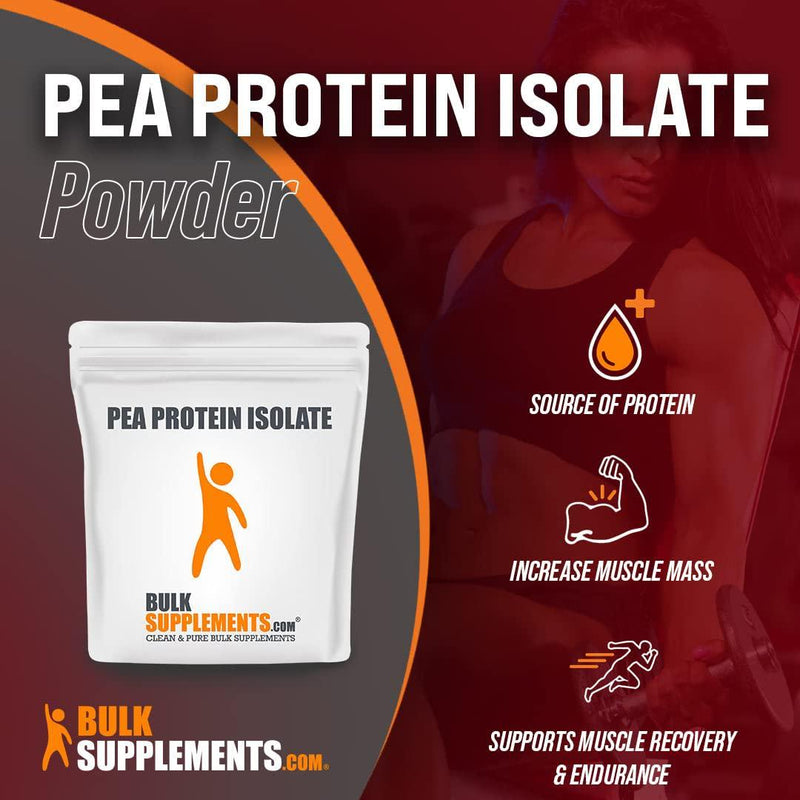 BulkSupplements.com Pea Protein Isolate - Vegan Protein Powder - Unflavored Protein Powder - Plant Based Protein Supplement - Pea Protein Powder - Plant Protein Powder (250 Grams - 8.8 oz)