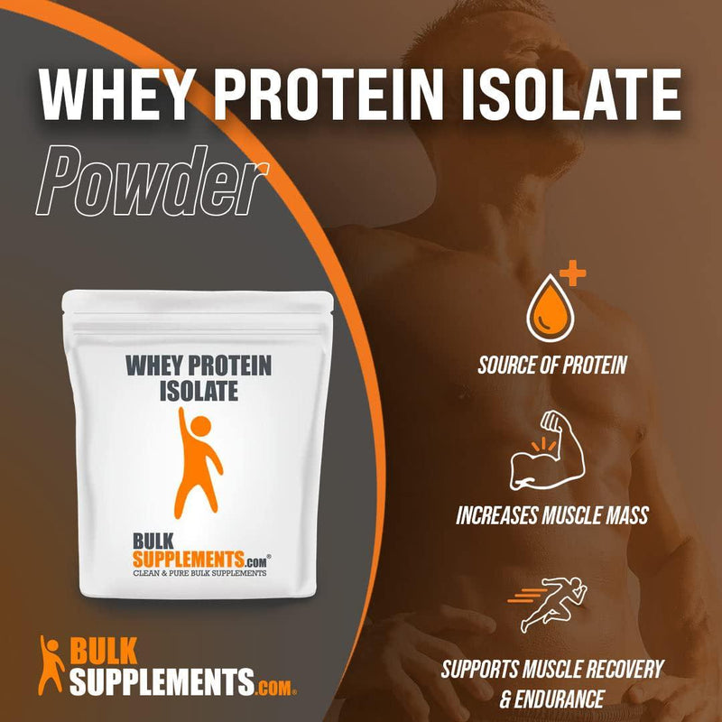 BulkSupplements.com Whey Protein Isolate 90% - Protein Supplement - Whey Isolate Protein Powder - ISO Protein Powder - Whey Protein Powder - Whey Protein Powder Unflavored (500 Grams - 1.1 lbs)