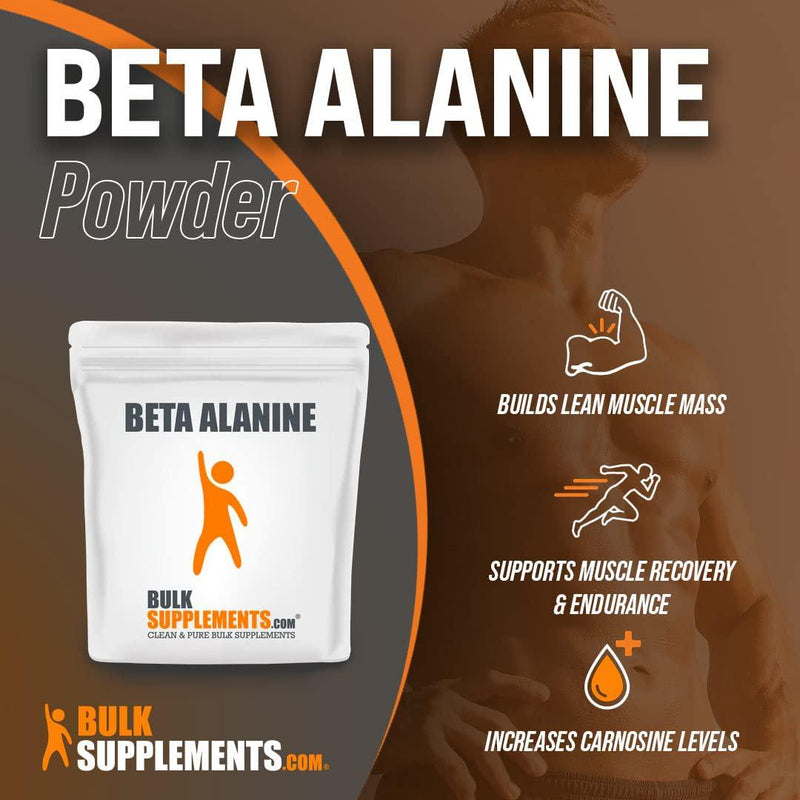 BulkSupplements.com Beta Alanine Powder - Workout Recovery - Muscle Recovery Supplements - Beta Alanine Supplement - Vegan Preworkout Powder - Running Pre Workout Supplement (250 Grams - 8.8 oz)