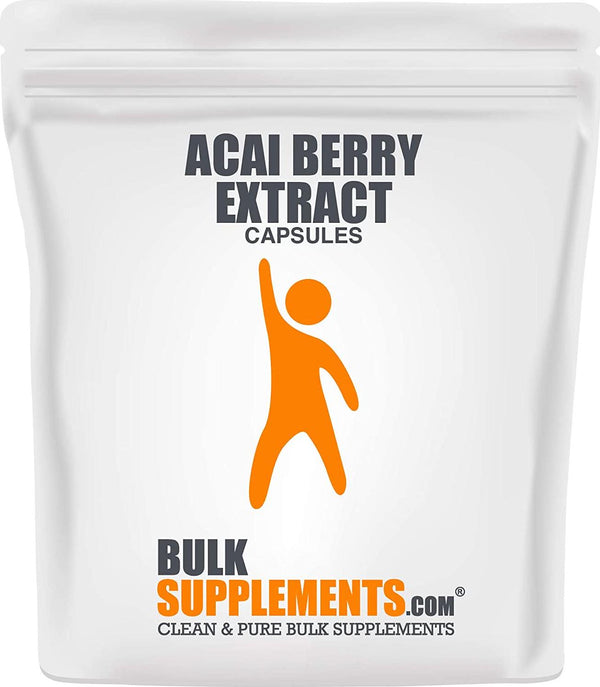 BulkSupplements.com Acai Berry Extract Capsules - Antioxidants Supplement - Acai Berry Supplement - Acai Berries Pills - Acai Berry Capsules (300 Gelatin Capsules - 100 Servings)
