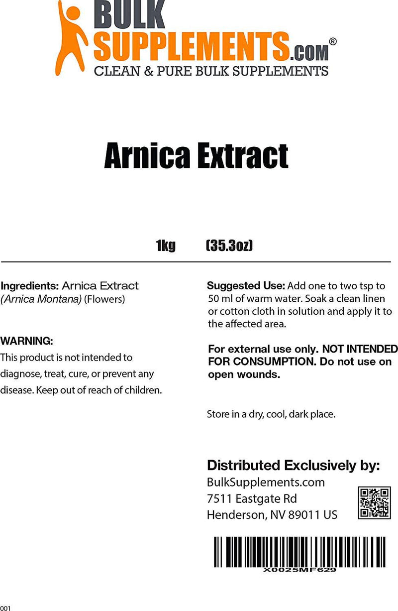 Bulksupplements Arnica Extract Powder (1 Kilogram (2.2 lbs) Powder)