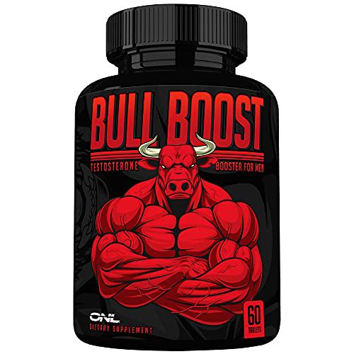 Bull Boost Best Natural Testosterone Booster for Men Sexual Drive - Muscle Growth, Male Enlargement Supplement - Increase Size, Strength, Stamina - Energy, Mood, Endurance, Test Boost, 60 ct by ONL