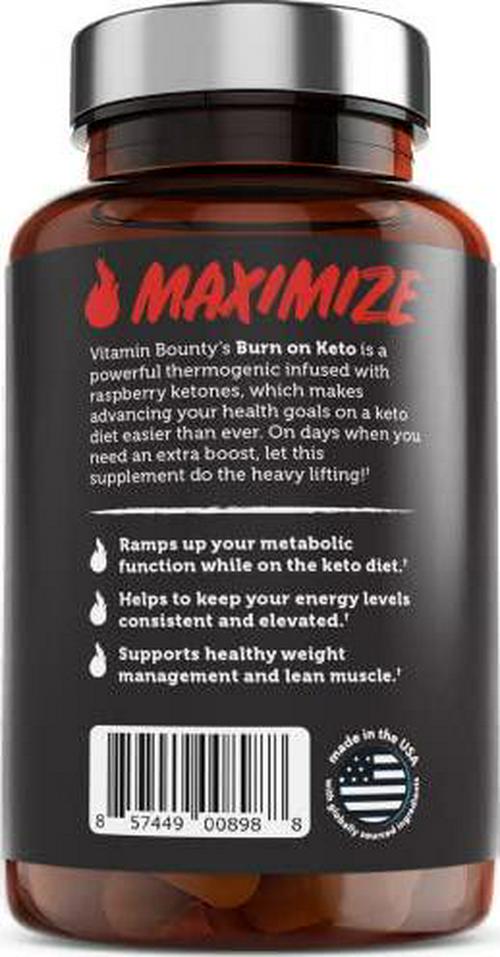 Burn on Keto Pills - Premium Raspberry Ketones and Green Tea, Promote Ketosis, Boost Energy and Focus