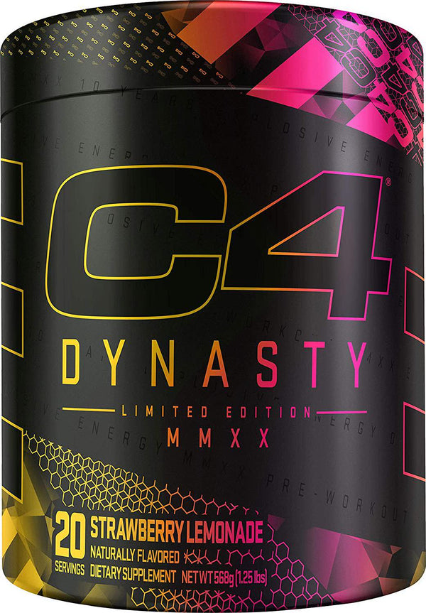 C4 Dynasty MMXX Pre Workout Powder Strawberry Lemonade | Preworkout Energy Supplement for Men and Women | 350mg Caffeine + 6.4g Beta Alanine | 20 Servings