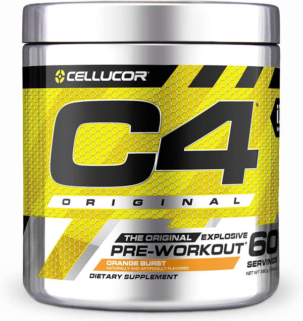 C4 Original Pre Workout Powder Orange BurstÂ | Vitamin C for Immune Support | Sugar Free Preworkout Energy for Men and Women | 150mg Caffeine + Beta Alanine + Creatine | 60 Servings