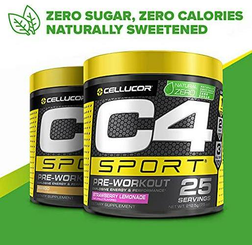 C4 Sport Pre Workout Powder - Pre Workout Energy with 3g Creatine Monohydrate + 135mg Caffeine and Beta-Alanine Performance Blend - NSF Certified for Sport | 25 Servings