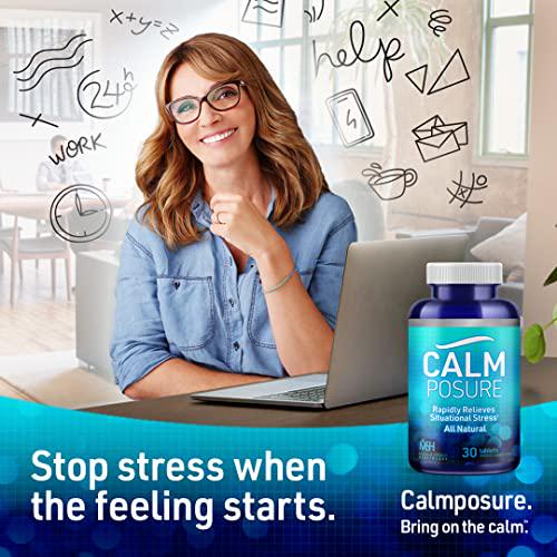 CALMPOSURE | Relieve Situational Stress and Anxious Feelings | All-Natural and Side-Effect Free | Take Before or During Stressful Situations