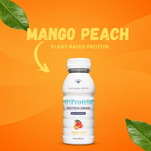CF(Protein) Plant Based Protein Shake, Mango Peach Flavor, Protein 13g, Fiber 13g, Made with Natural Ingredients, Ready to Drink, Vegan, Dairy Free, 8 Fl Oz (Pack of 4)