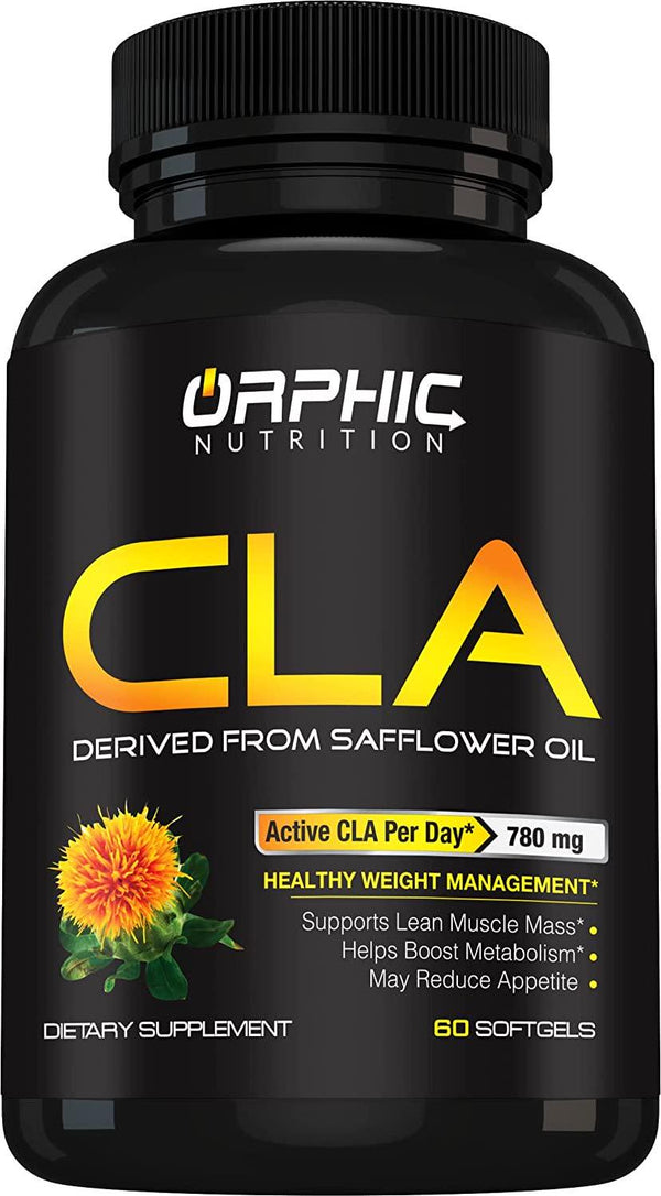 CLA Safflower Oil Supplement - Made with Safflower Oil - 780mg Non-Stimulant Conjugated Linoleic Acid for Men and Women* to Support Weight Loss Efforts and Metabolism* - 60 Softgels