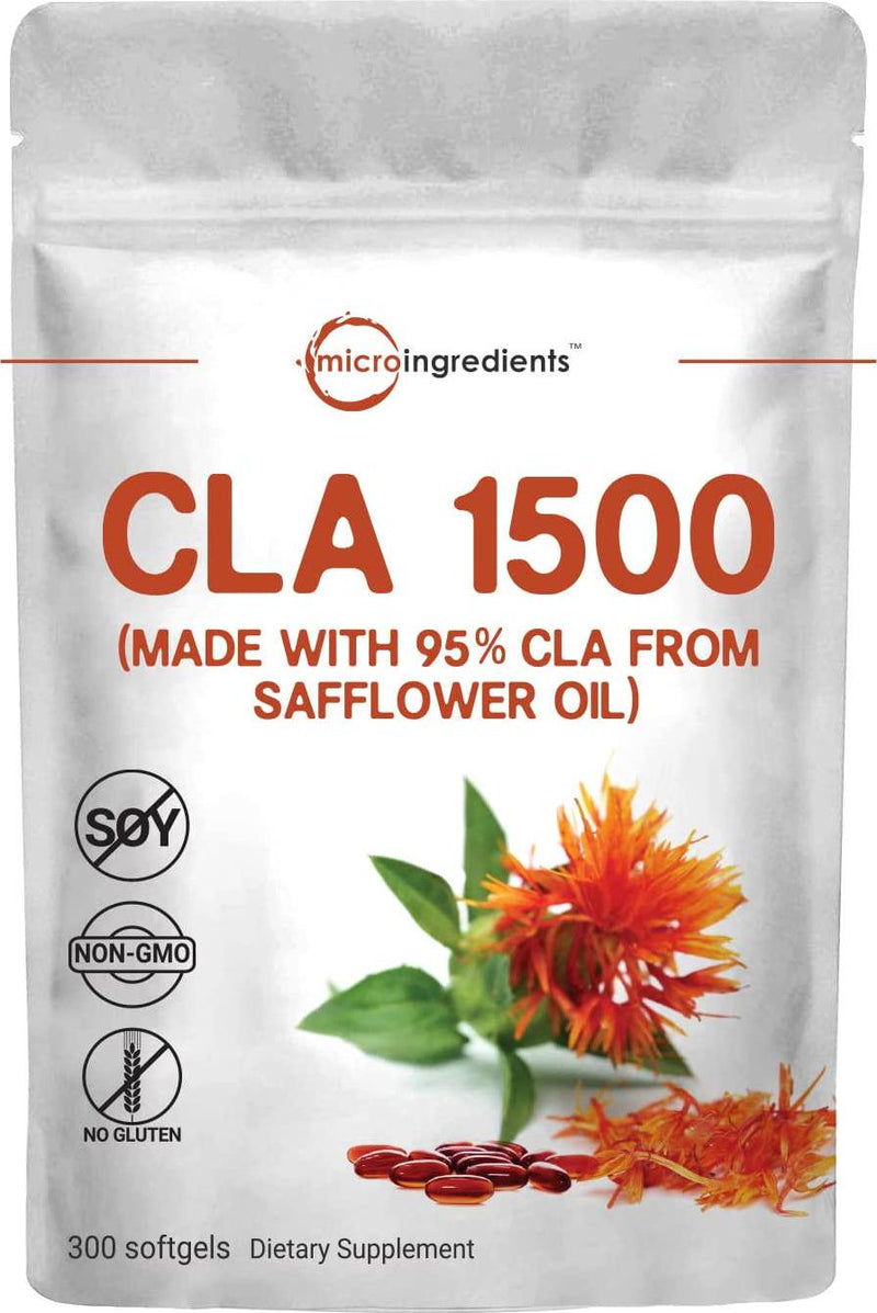 CLA Supplements, Made with 95% CLA from Safflower Oil, CLA 1500mg Per Serving, 300 Softgels (5 Months Supply), with Conjugated Linoleic Acid, Natural Weight Management and Fat Burn Support, No GMOs