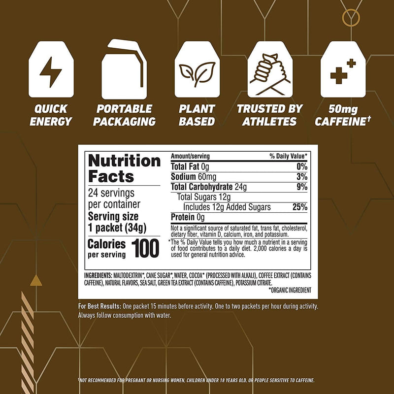 CLIF SHOT - Energy Gels - Mocha - Non-GMO - Non-Caffeinated - Fast Carbs for Energy - High Performance and Endurance - Fast Fuel for Cycling and Running (1.2 Ounce Packet, 24 Count)