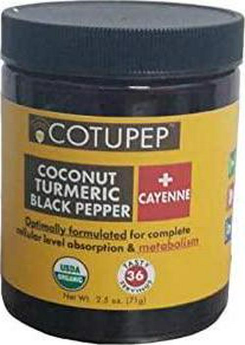 COTUPEP -Organic Turmeric Black Pepper and CAYANNE Health Drink Mix Boosts Metabolism - 2.5 OZ JAR