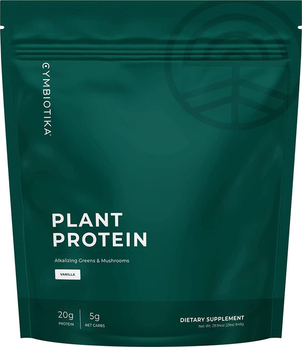 CYMBIOTIKA Plant-Based Protein Powder, Vanilla Flavored, 20g of Protein, 5g of Low Net Carbs, Take Pre or Post Workout, Soy-Free, Gluten-Free, Keto, Vegan - 2 lbs (Pack of 1)