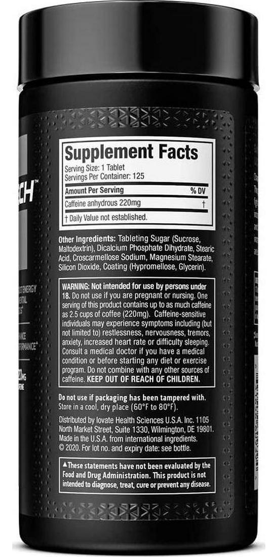 Caffeine Pills | MuscleTech 100% Caffeine Energy Supplements | PreWorkout Mental Focus + Energy Supplement | 220mg of Pure Caffeine | Sports Nutrition Endurance and Energy, 125 Count (Package may vary)
