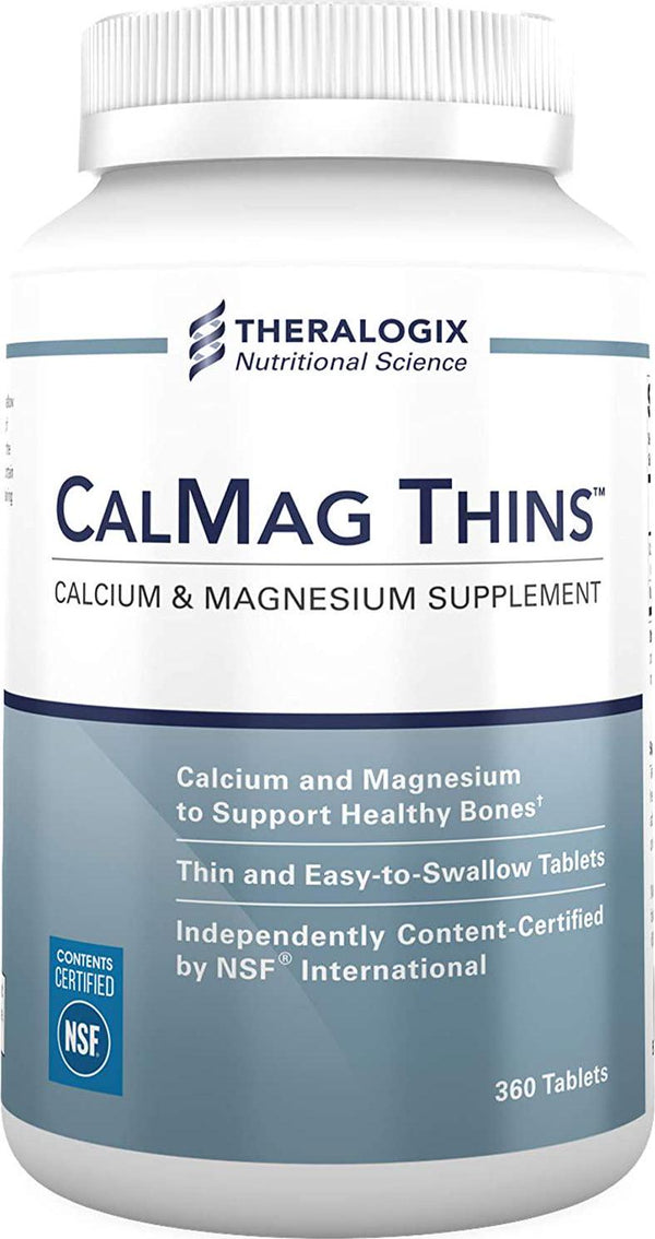 CalMag Thins Calcium Magnesium Supplement | Bone Health and Bone Strength Vitamin | 360 Tablets - Made in The USA and NSF Certified