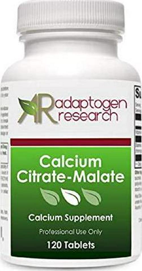 Calcium Citrate-Malate | 250 mg High Absorption Hypoallergenic Calcium Complex for Bone and Cardiovascular Support | 120 Tablets | Adaptogen Research