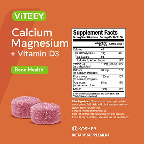 Calcium Magnesium with Vitamin D3 Gummies 90 Count 2 Pack