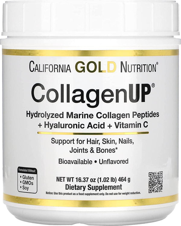 California Gold Nutrition CollagenUP Marine Collagen Hyaluronic Acid Vitamin C Unflavored 16 36 oz 464 g