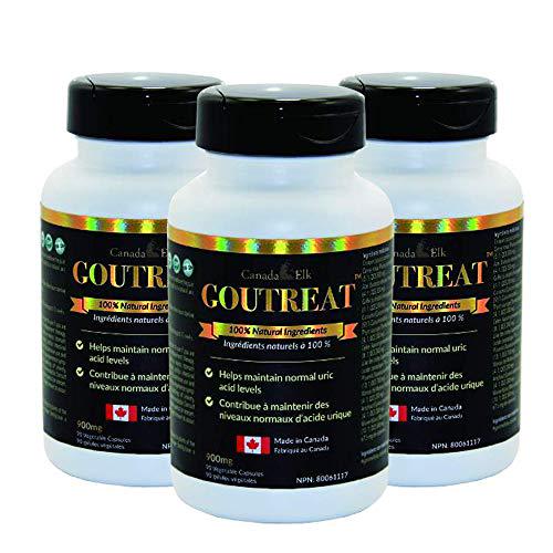 Canada Elk Goutreat - Canada's #1 Uric Acid Cleanser, Relieve The Pain and Inflammation Associated with Gout, 12 Natural Proven Ingredients, 90 Vegetarian Capsules