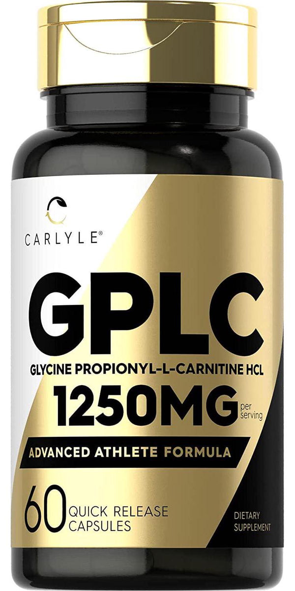 Carlyle GPLC 1250 mg 60 Capsules | Glycine Propionyl-L-Carnitine HCL | 100% Pure, Highest Potency Supplement for Healthy Blood Flow