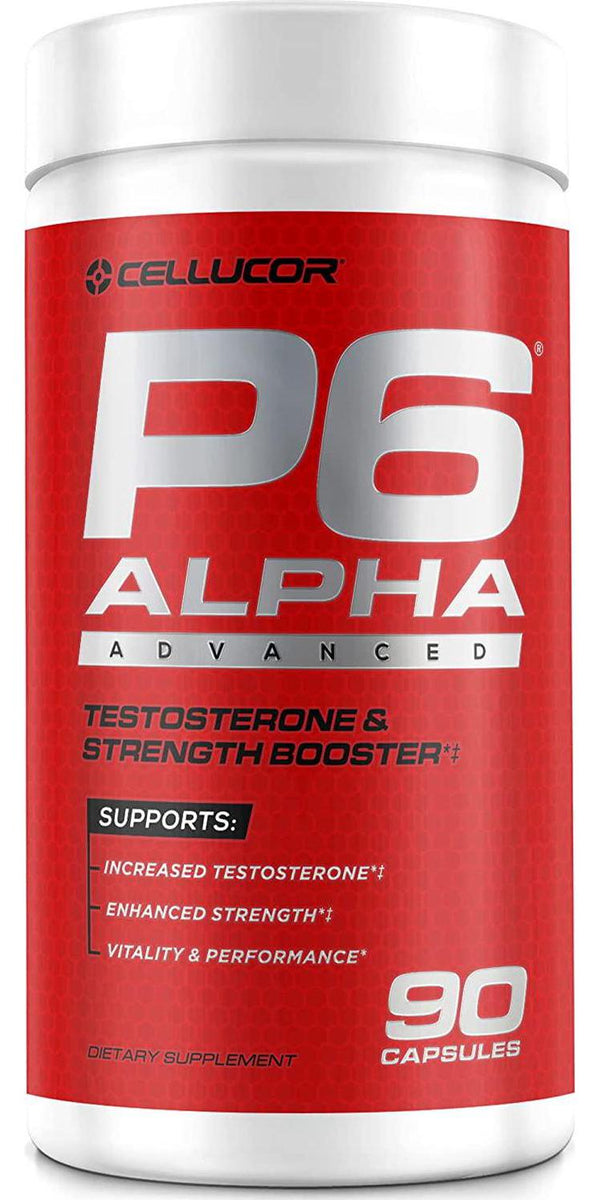 Cellucor P6 Alpha Advanced Testosterone and Strength Booster for Men - Boost Muscle Growth and Strength | Natural Test Booster w/TESTFACTOR, Ginseng, elevATP, DIM, SenActiv and Fenugreek - 90 Veggie Caps