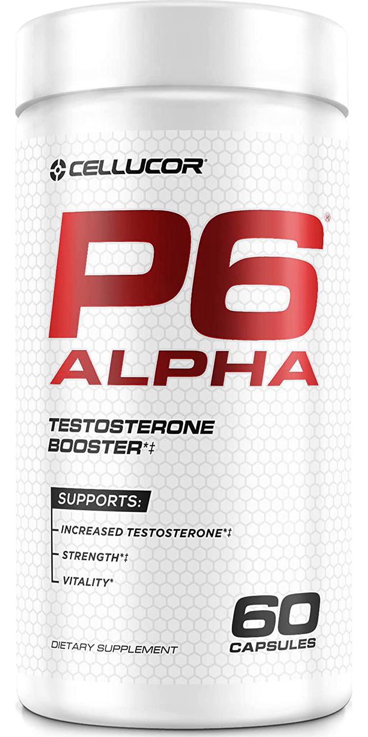 Cellucor P6 Alpha Testosterone Booster for Men - Boost Lean Muscle Growth and Strength | Natural Test Booster Supplement w/ TESTFACTOR, DIM and Fenugreek - 60 Veggie Capsules