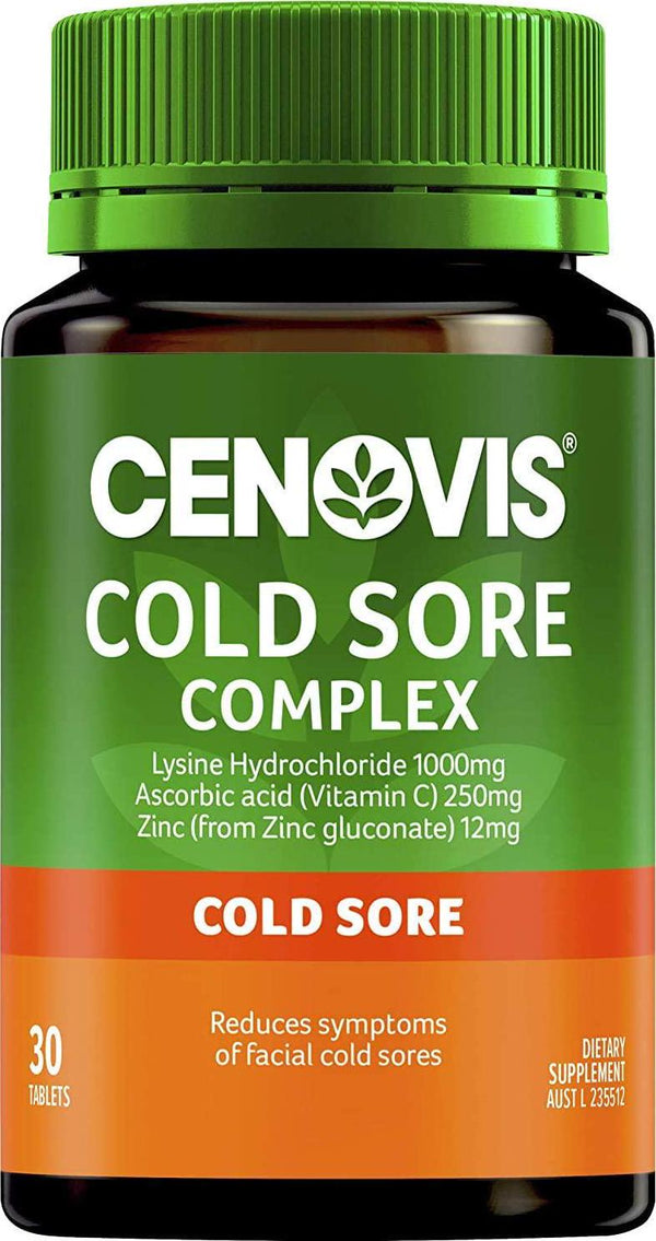 Cenovis Cold Sore Complex - Relief from symptoms of facial cold sores - Supports immune system function, 30 Tablets