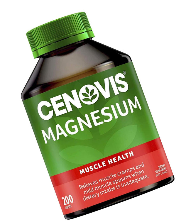 Cenovis Magnesium Tablets Muscle Health Supplement - Relieves muscle cramps and mild muscle spasms when dietary intake is inadequate, 200 Pack