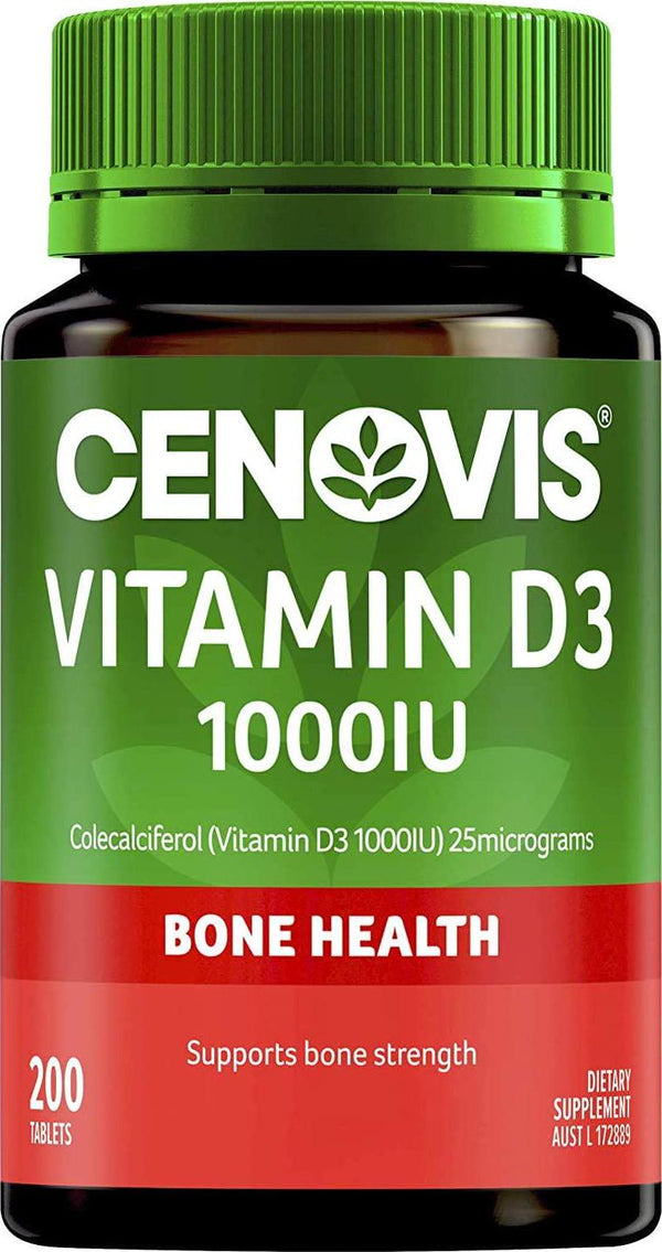 Cenovis Vitamin D3 1000Iu - Helps Calcium Absorption - Supports Bone Strength - Supports Muscle Strength, 200 Tablets