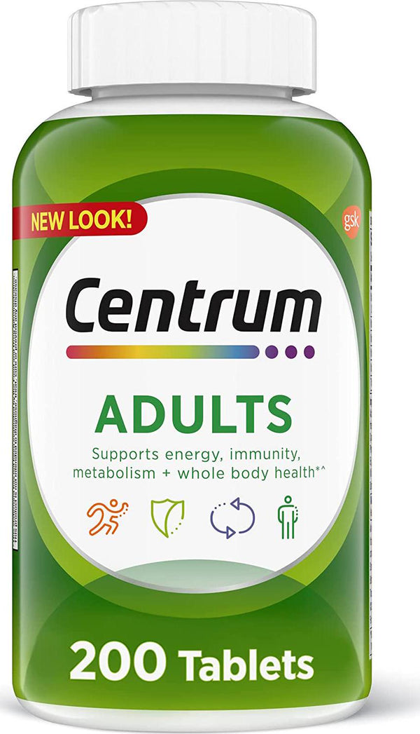 Centrum Adult Multivitamin/Multimineral Supplement with Antioxidants, Zinc, Vitamin D3 and B Vitamins, Gluten Free, Non-GMO Ingredients - 200 Count
