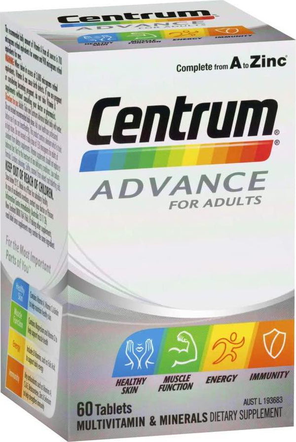 Centrum Multivitamin And Mineral Tablets for Adults, Multi, 60 count, Pack of 60