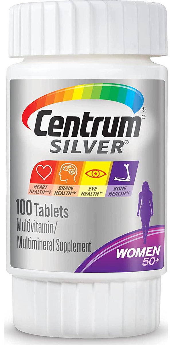 Centrum Silver Women's Multivitamin for Women 50 Plus, Multivitamin/Multimineral Supplement with Vitamin D3, B Vitamins, Calcium and Antioxidants, Gluten Free, Non-GMO Ingredients - 100 Count