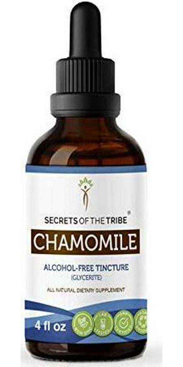 Chamomile Tincture Alcohol-Free Extract, Organic Chamomile Matricaria Recutita Healthy Digestion/Soothing and Calming Properties 4 OZ