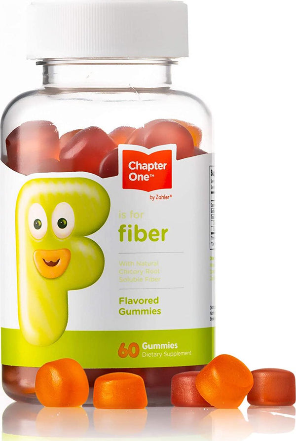 Chapter One Fiber Gummies, with Natural Chicory Root Soluble Fiber, Kosher, 60 Flavored Gummies