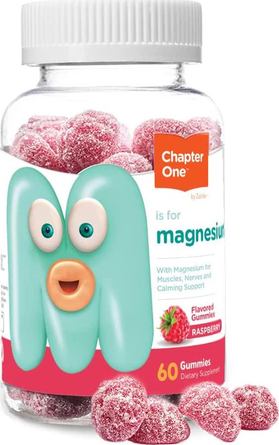 Chapter One Magnesium Gummies, Great Tasting Magnesium for Kids, Calm Kids Magnesium, Magnesium Gummies for Women and Men, Certified Kosher, (60 Flavored Gummies)