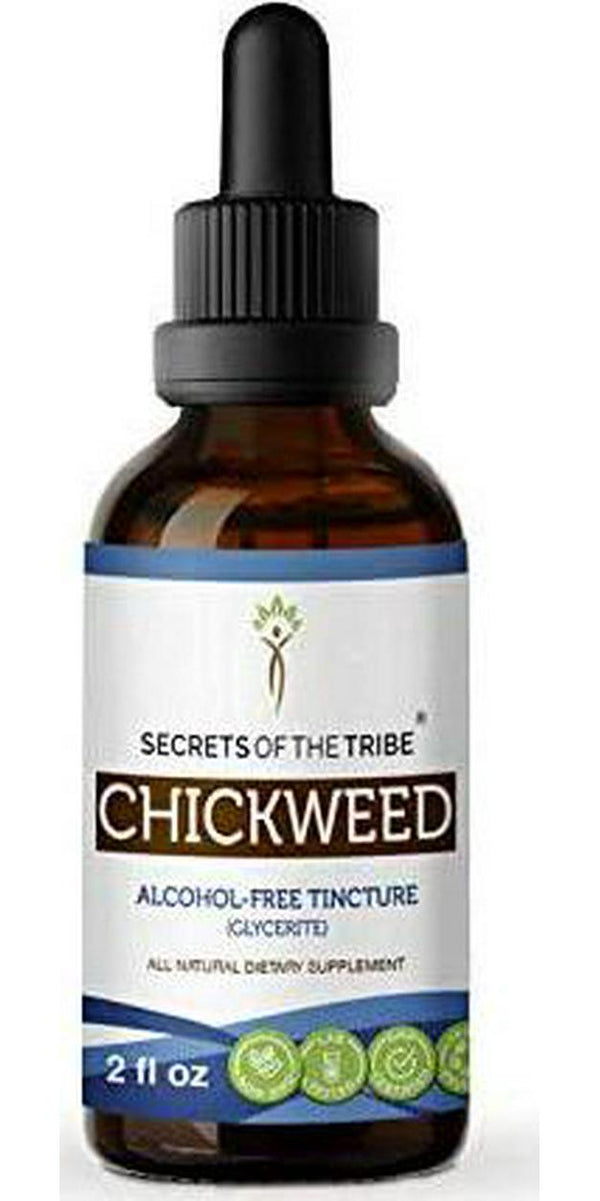 Chickweed Tincture Alcohol-Free Liquid Extract, Organic Chickweed (Stellaria Media) Dried Above-Ground Parts (2 FL OZ)