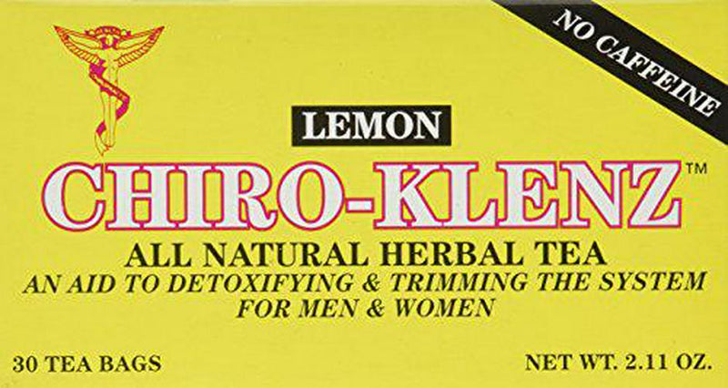 Chiro-Klenz Lemon Detox Tea for Colon Cleanse Natural Herbal Tea for Bloating Relief and Weight Loss for Women and Men / Gentle Cleansing Action for Full Body Detox / No Caffeine, or Gluten