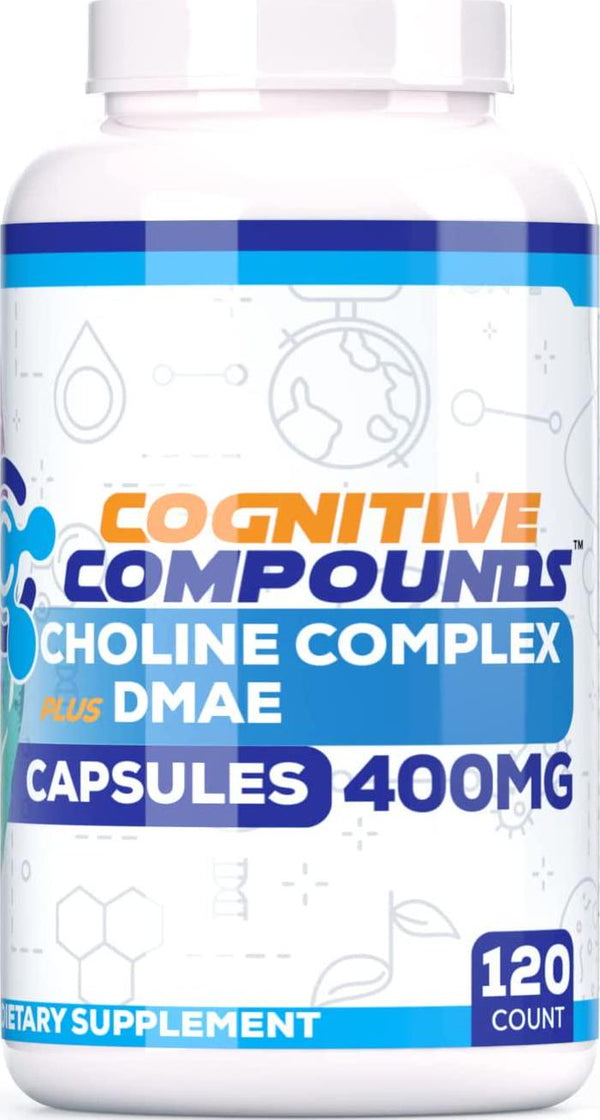 Choline Complex + DMAE - Nootropic Brain Health Supplement - 120 Count - Cognitive Compounds