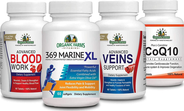Circulation Kit - Blood + Co-Q10 + 369 Marine XL + Veins - Dietary Supplements and Vitamins - Natural Supplements