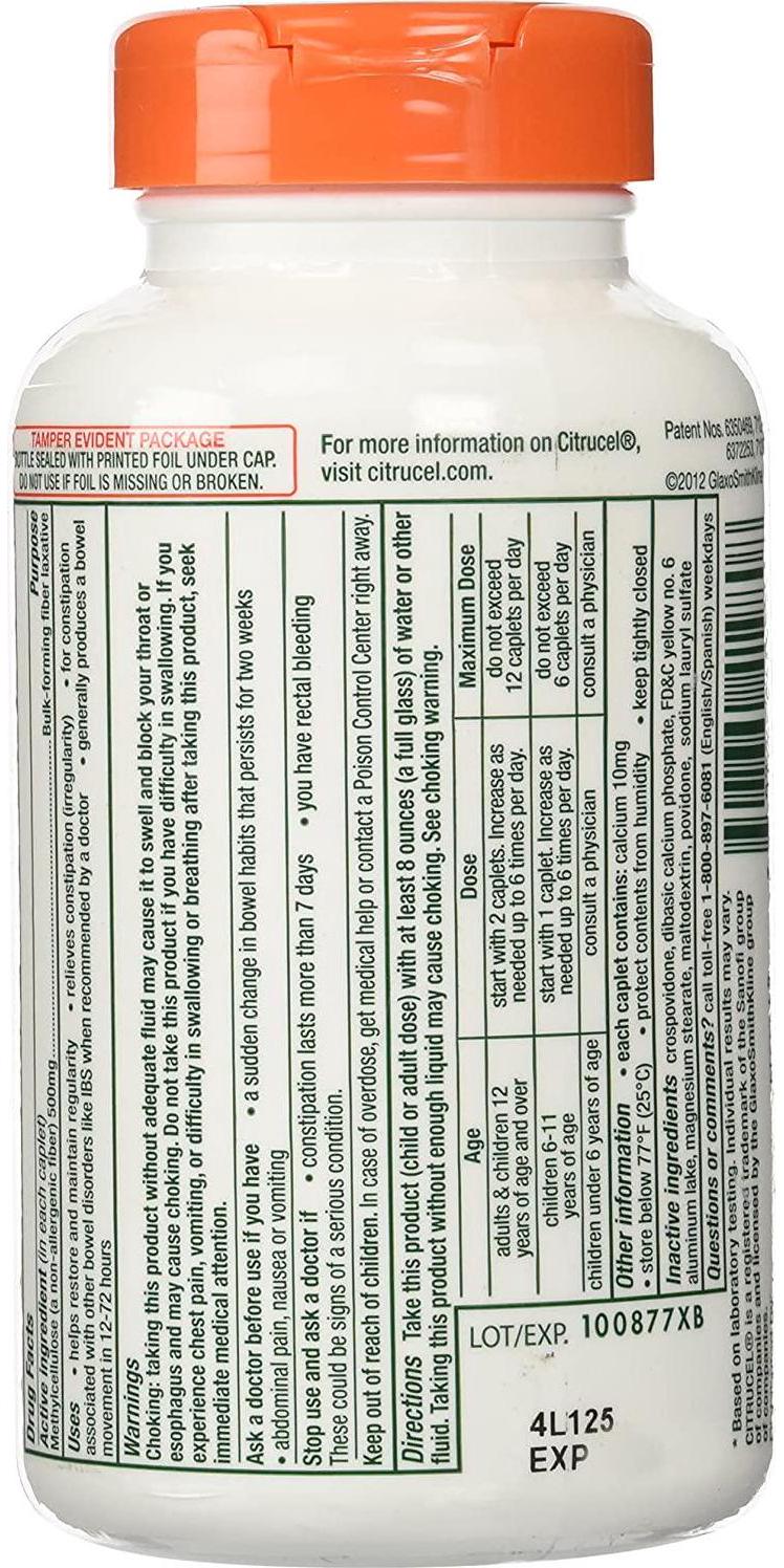 Citrucel Fiber Therapy for Regularity 500 mg - 240 Caplets