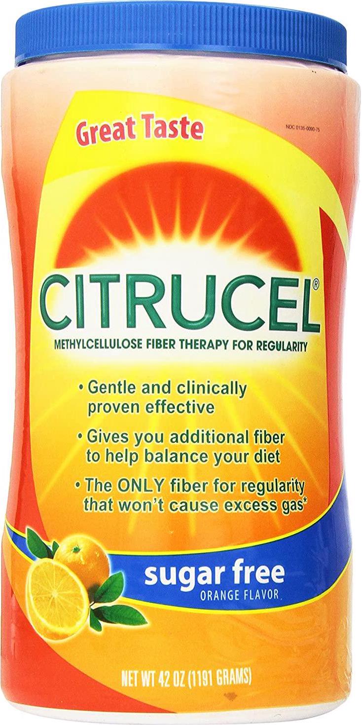 Citrucel Methylcellulose Fiber Therapy for Regularity with SmartFiber Sugar Free/Orange Flavor 42Oz (1191g)