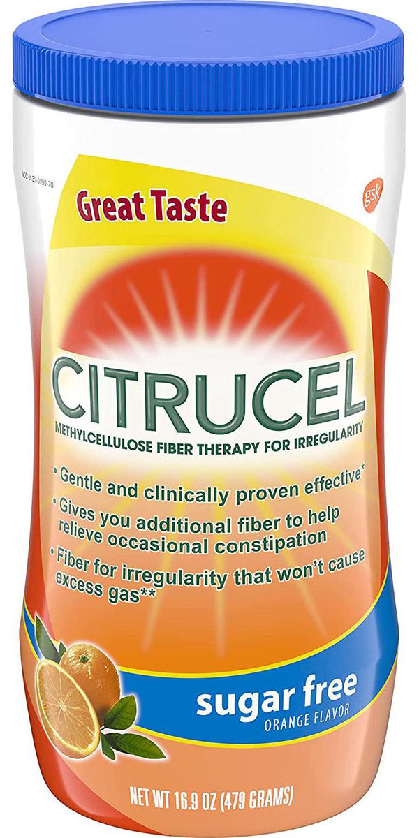 Citrucel Powder Sugar-Free Orange Flavor - 16.9 oz, Pack of 3