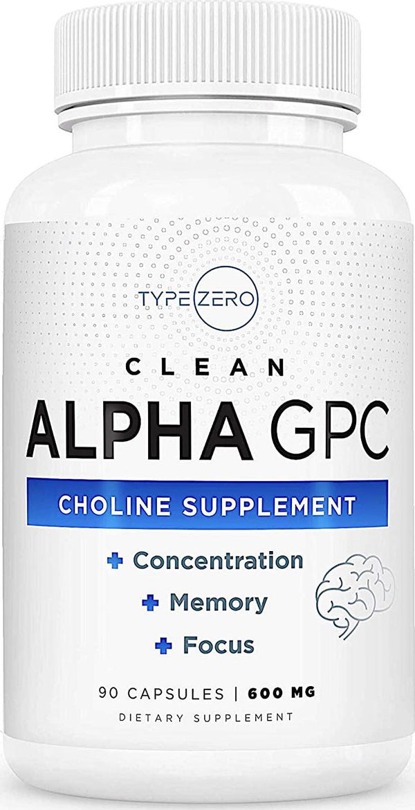 Clean Alpha GPC Choline Supplement (600mg | 90 Capsules) Soy Free, Non-GMO, Vegetarian Nootropics Alpha GPC 300mg per Capsule - Brain Support, Memory and Focus Citicholine/Acetylcholine Supplements