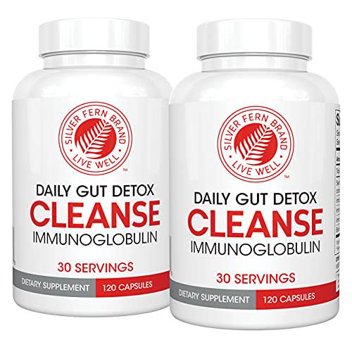 Cleanse - Daily Gut Detox - 2 Bottle - 240 Capsules - 60 Day Supply - Immunoglobulin G, A and M -(IgG, IGA, IgM) - Digestive System Detoxificaton and Immune System Support - Postbiotic