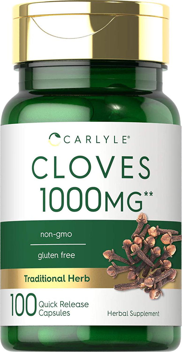 Cloves Supplement | 1000mg | 100 Capsules | Non-GMO, Gluten Free | by Carlyle