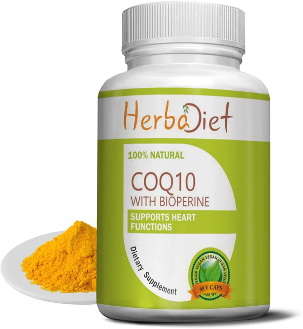 CoQ10 Coenzyme Q10 with Bioperine Vegan 200mg Capsules Antioxidant Heart Health (120 Capsules)