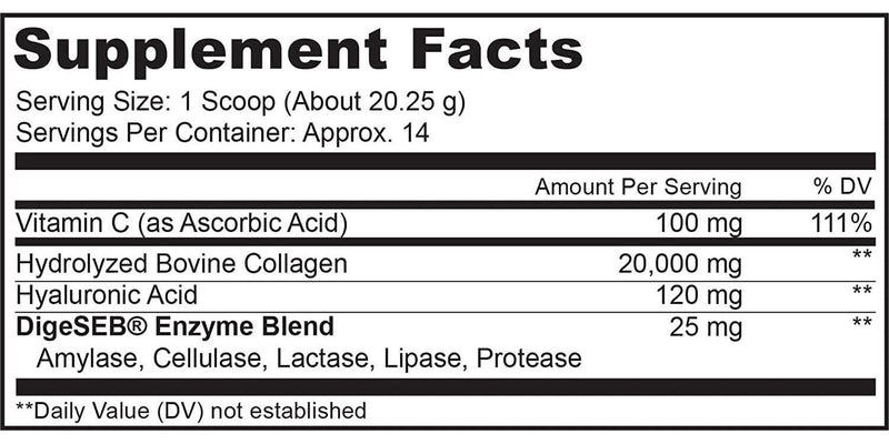 CodeAge Collagen Peptides + Type I and III and Vitamin C and Hyaluronic Acid Unflavored - 9.98 oz